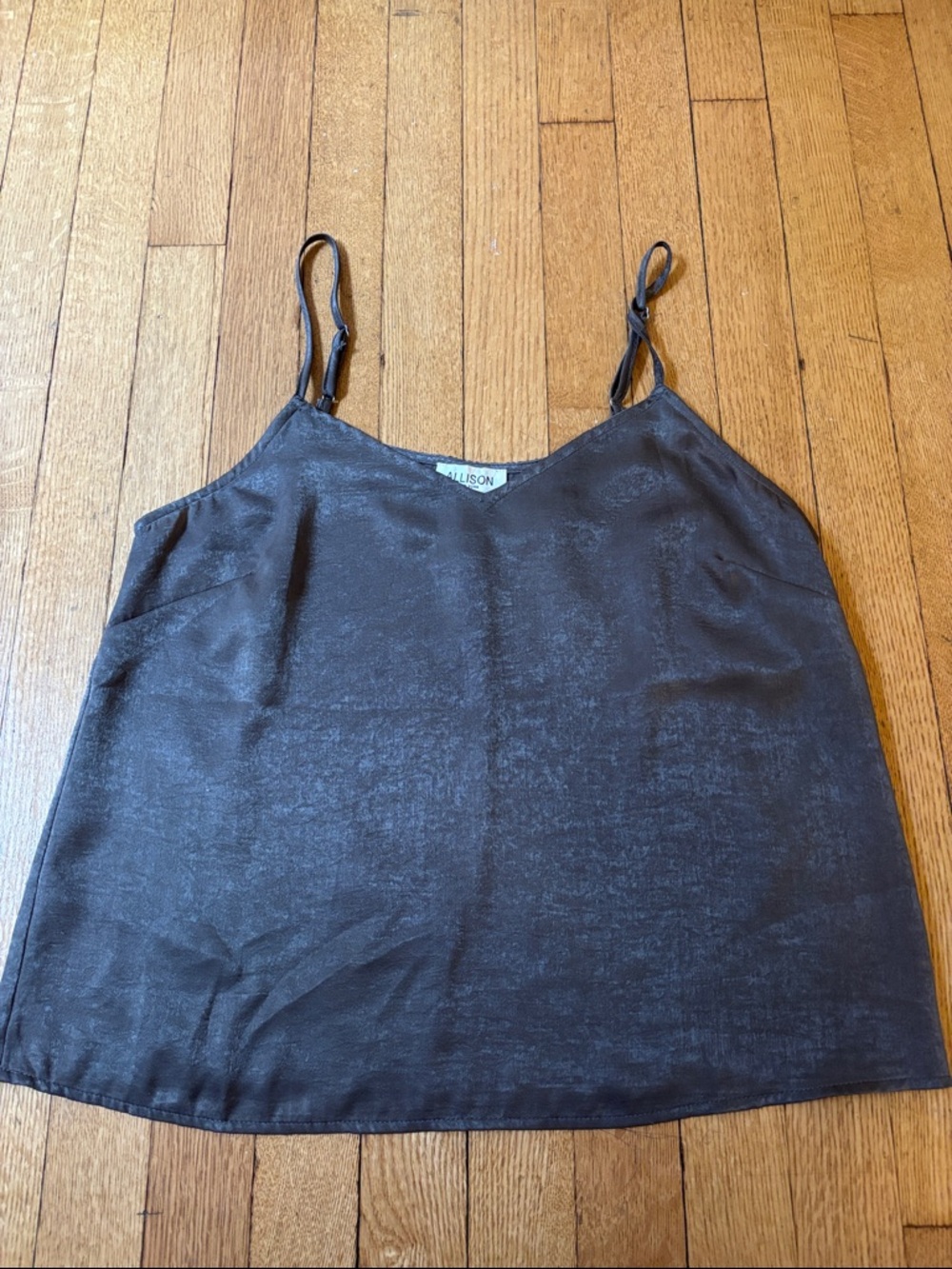 Grey Satin Camisole Tank Top